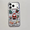 3D Cute Cartoon Christmas Drop Glue Glitter Phone Case For iPhone