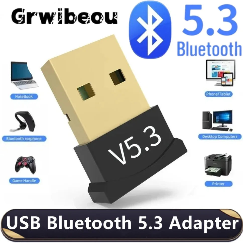 Adaptador USB Bluetooth 5.3 Adaptador inalámbrico Bluetooth 5.1 para PC Portátil Altavoz inalámbrico Receptor de audio Transmisor USB