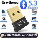 Adaptador USB Bluetooth 5.3 Adaptador inalámbrico Bluetooth 5.1 para PC Portátil Altavoz inalámbrico Receptor de audio Transmisor USB