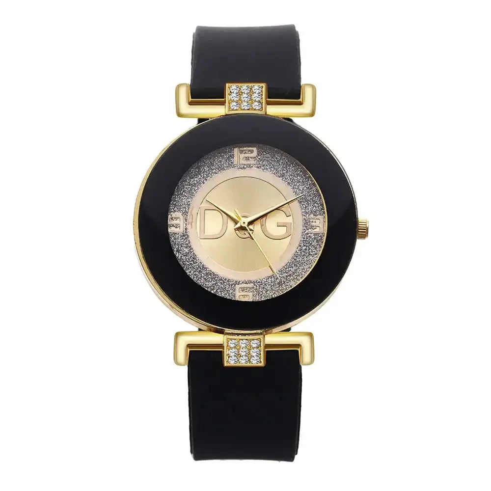 Simple black quartz watch For women Ladies Fashion Casual Silicone Band Wristwatch Relogio Feminino zegarek damski Female Clock - Lootquake