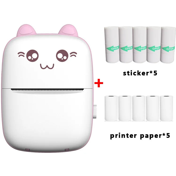 Mini impresora de 57 x 25 mm, papel térmico, etiqueta adhesiva, papel autoadhesivo para niños, impresión instantánea, cámara, impresora de bolsillo