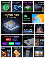 Tablette N-one NPad X1 MTK G99 8 cœurs 10,95 pouces Android 13 Charge rapide 8 600 mAh MAX 16 Go 128 Go 2 000 x 1 200 FHD 4G LTE Support L1