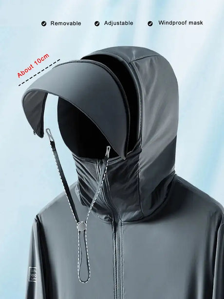 Summer UPF 100+ UV Proof Skin Coats Men Breathable Light Thin Cool Nylon Sun Protection Hooded Windbreaker Casual Jackets 8XL - Lootquake