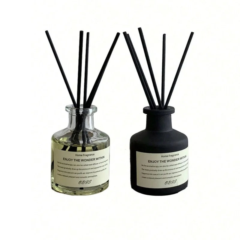 50ml Aromatherapy Essential Oil Flameless Freesia Jasmine Fragrance Oil with Reed Diffuser Stick Home Room Air Freshener Decor