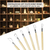 Double-Sided Clay Sculpting Tools Wooden Handle Clays Tool Pottery Sculpture for Ceramic Wax Pottery Carving Modeling Supplies