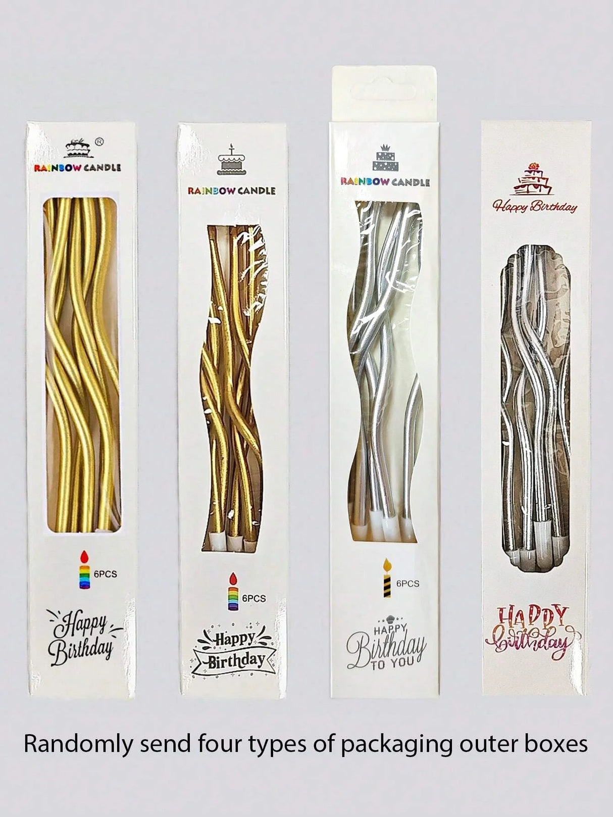 Lot de 6 bougies incurvées pour gâteau, anniversaire, baby shower, révélation du sexe du bébé, décoration de cupcakes, décoration de fête de mariage