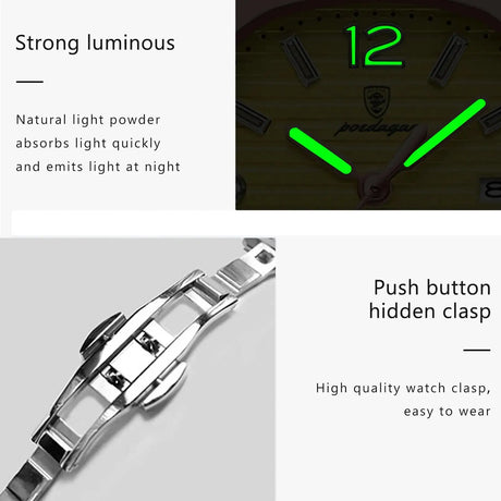 POEDAGAR Luxury Square Watch For Woman Luminous Waterproof Date Ladies Watch Elegant Women's Quartz Watches Simple Female Clock - Lootquake