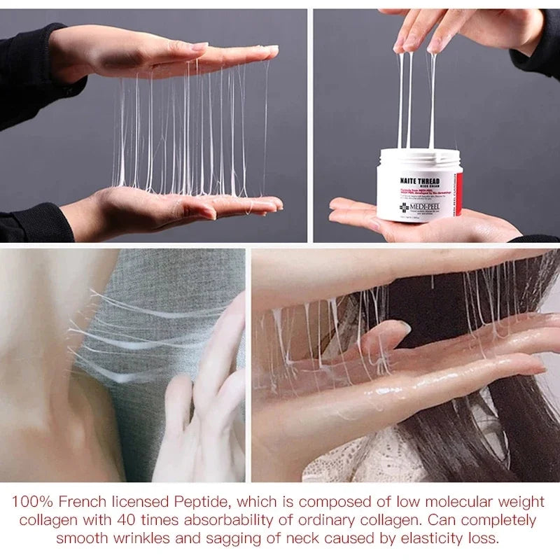 Crema de colágeno original coreano para el cuidado del cuello, 100 ml, solución de adenosina al 5%, péptido de colágeno hidrolizado, crema reafirmante e hidratante para el cuello.