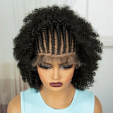 Afro Kinky Curly Cornrow Braids Wig | Full Lace | Baby Hair | Natural Look