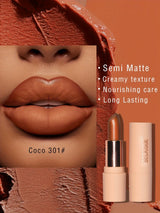 Rouge à lèvres mat soyeux Bare Matte Longue tenue Fini imperméable et brillant, Facile à colorer