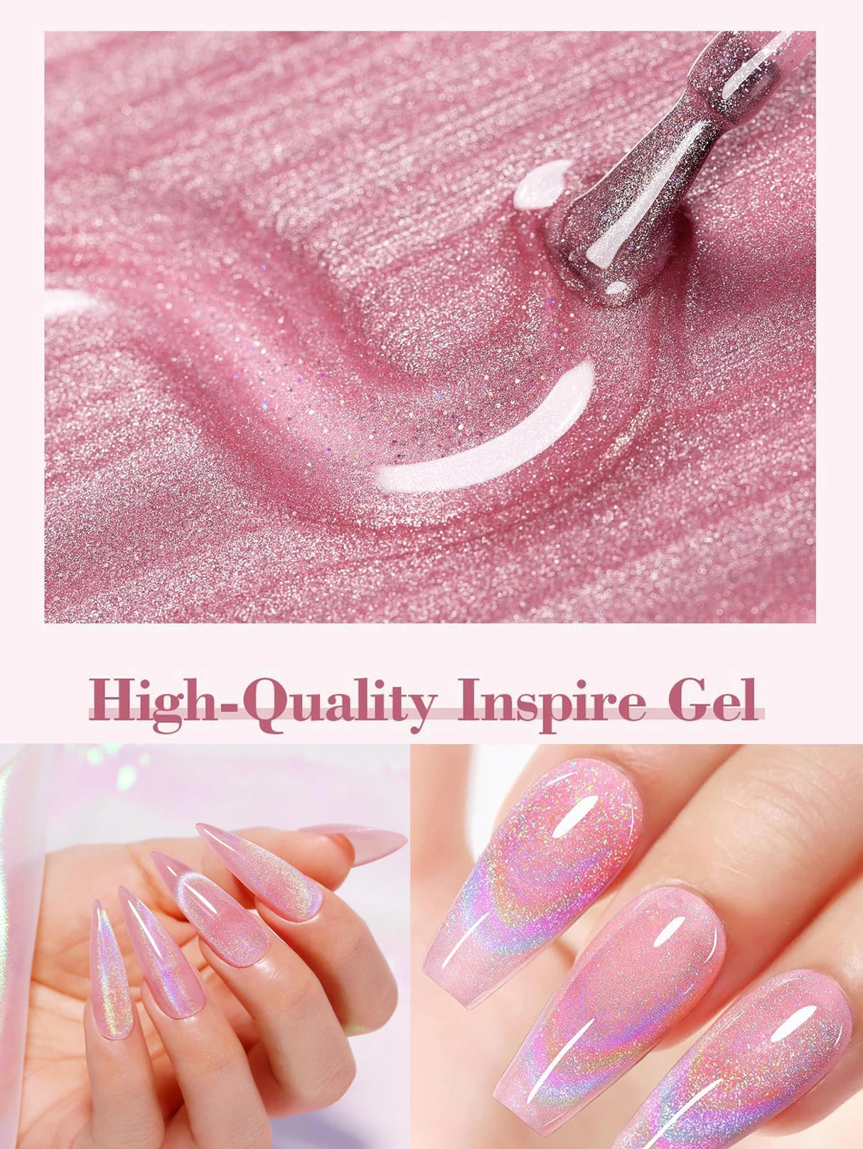 1pcs PSK 2025 Flash Versatile Rainbow Cat Eye Gel Nail Polish Popular Universal Rainbow Laser Crystal Cat Eye Nail Art Nail