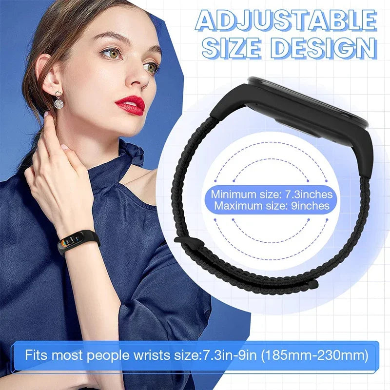 Nylon loop For Xiaomi Mi Band 7-7 nfc smartwatch Wristband Sports Miband7 Correa Replacement Bracelet smart band 7 6 5 3 4 Strap - Lootquake
