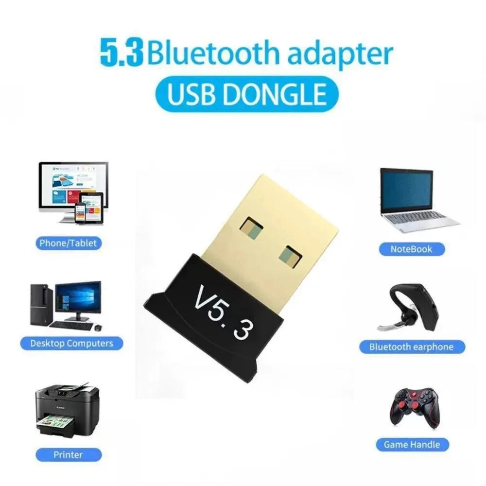 Adaptador USB Bluetooth 5.3 Adaptador inalámbrico Bluetooth 5.1 para PC Portátil Altavoz inalámbrico Receptor de audio Transmisor USB