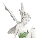 Escultura de hada de las flores para jardín, paisajismo, arte de patio, adorno de resina, estatua de Turek sentada, figuras de ángel para exteriores, decoración artesanal