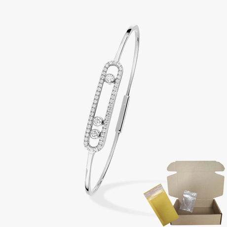 S925 sterling silver women's bracelet, classic MOVE/TWIN series, French diamond bracelet, holiday gift, high-quality jewelry - Lootquake