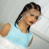 14" Short Knotless Cornrow Braids Wig | Transparent Full Lace Bob