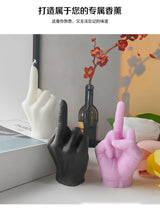 1pc White/Black Creative Candles Middle Finger Shaped Gesture Scented Candles Niche Funny Quirky Gifts Home Decoration Ornaments