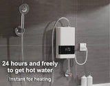 Calentador de agua eléctrico instantáneo sin tanque, control remoto, grifo de cocina, grifo de baño, ducha, ajuste de temperatura