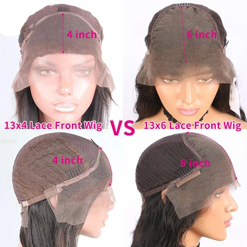 200% Density Body Wave 13x6/13x4 Lace Frontal Wig - Peruvian Remy Hair - Pre Plucked with Baby Hair - Natural Black