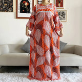 New Style African Dashiki Print Long Sleeve Loose Cotton Elegant Women  Abaya Long Dress Summer Maxi Casual Dresses Vestidos - Lootquake