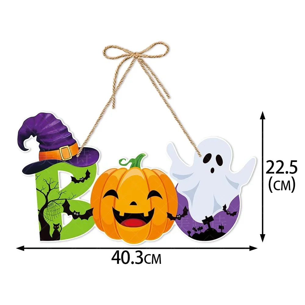 7PCS/set Halloween Party Decors Pumpkin Ghost Bat Door Hanging Pendents Happy Festival  Decorations for Home