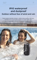 Altavoz Bluetooth con subwoofer, minialtavoz inalámbrico portátil, pequeño, resistente al agua, auxiliar, para PC, ordenador, potente caja de sonido para música