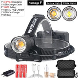 XHP70.2 Use 3*18650 batteries Led Headlamp XHP70 Most Powerful Yellow or White Led Headlight Fishing Camping ZOOM Torch