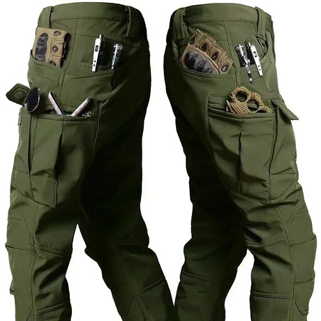 Camo Winter Tactical Sets Men Shark Skin Soft Shell Hooded Jacket+Multi-pocket Straight Cargo Pant 2Pcs Suits Waterproof Set - Lootquake