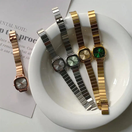 2024 Hot Brand Stainless Steel Strap Watch Women Luxury Gift Quartz Wristwatch Student Fashion Simple Square Quartz Watches - Lootquake
