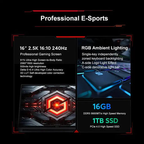 2024 Xiaomi Redmi G Pro Gaming Laptop 16 Inch 2.5K 240Hz E-Sports Screen Netbook i9-14900HX 16GB 1TB RTX4060 Gaming Notebook PC - Lootquake