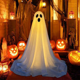 Spooky Ghost Decor Halloween Decorations Scary Standing Ghost Props with LED String Lights Outdoor Garden Yard Lawn Home Decor