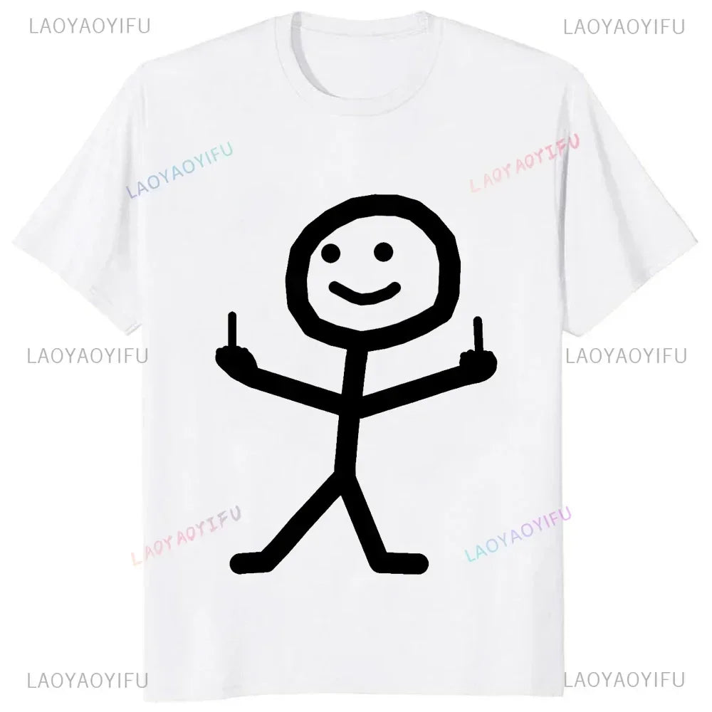 Middle Finger Funny Maniac Printed Man T Shirt Loose Casual Fashion Harajuku Hip Hop T-shirt Hipster Streetwear Comfort Clothing - Lootquake