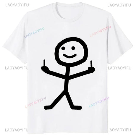 Middle Finger Funny Maniac Printed Man T Shirt Loose Casual Fashion Harajuku Hip Hop T-shirt Hipster Streetwear Comfort Clothing - Lootquake