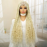 36" Blonde Box Braided Wig | Full Lace | Knotless Braids | Bohemian Style | Kanekalon Synthetic Hair