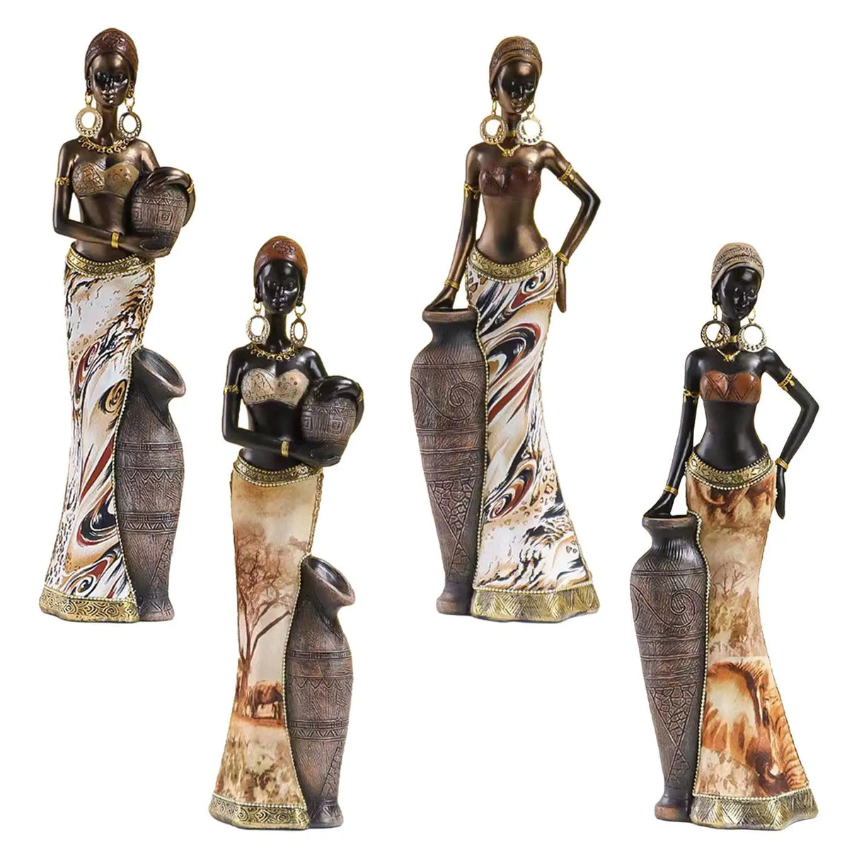 African Women Figurine, African Statues, Retro Sculptures, Collectible