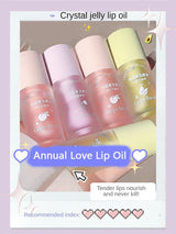 Fruity Crystal Jelly Lip Oil Hydrating Plumping Lip Coat for Lipstick Clear Lip Plumper Serum Tint Lips Care Makeup Cosmetic