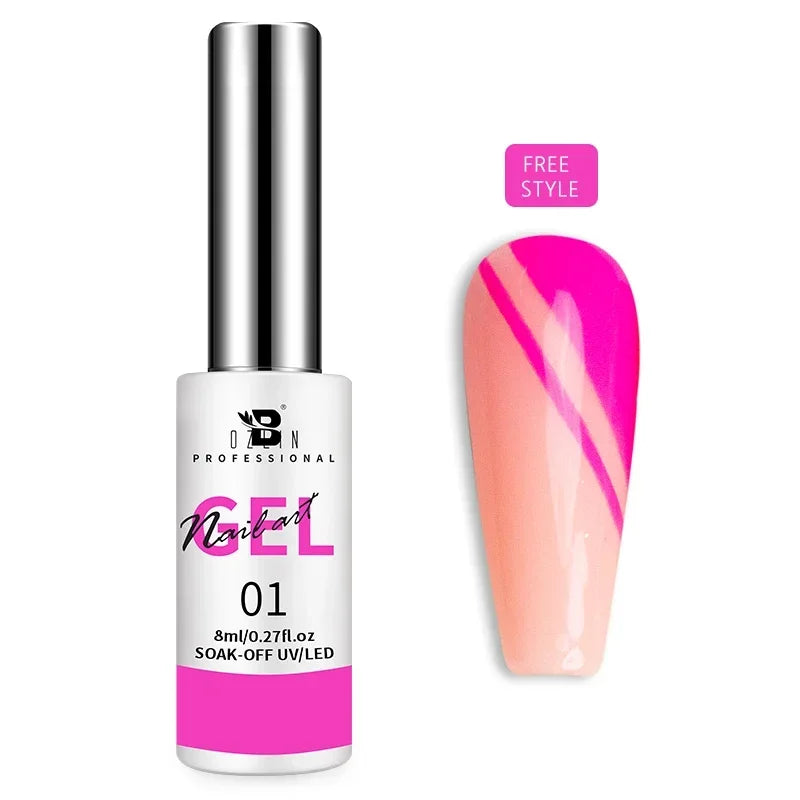 5ML Gold Silver Metallic Liner Paint Gel Polish Chrome Mirror Metal Effect Super Bright French UV LED Semi Permanent Nail Gel