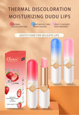 O'CHEAL Color Fruit Lipstick Peach Temperature Changing Lip balm Moisturizing Waterproof Long Lasting Moisturizes Lip Balm