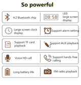 Altavoz Bluetooth de madera, portátil, inalámbrico, subwoofer, reloj, caja de sonido, ordenador de casa, barra de sonido de pared, estéreo HiFi, TF, AUX, disco U