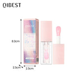 Pearlescent Pink Glitter Lip Oil Lustrous Color Changing Lip Gloss Moisturizing Makeup Lip Balm Mirror Glass Lip Glaze Cosmetics