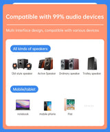 Receptor de audio Bluetooth 5.3 compatible con USB U-Disk Play, adaptador inalámbrico R/L, 2 RCA/3,5 mm AUX/fibra óptica para altavoz de kit de coche.