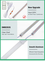 Grow Light 220V Full Spectrum LED Bar Light for Plants 50cm Phyto Lamp for Plant Veg Flowers Greenhouse Tent 4000K 380-780nm - Lootquake