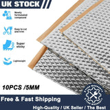 Lot de 10 tapis d'isolation thermique et insonorisant pour voiture et camionnette, isolation phonique et silencieuse pour capot de voiture, 5 mm