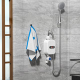 Mini calentador de agua instantáneo para ducha, impermeable, de acero inoxidable 304, calentador de agua eléctrico, ducha de calentamiento rápido, LCD digital para hotel