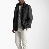 Men's new jacket spring and autumn design solid color zipper large pocket stand collar men's casual windbreaker jacket - Lootquake