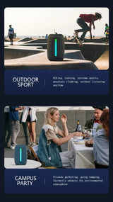 Super Powerful Wireless 5.3 Bluetooth Speaker RGB Light Caixa De Som Enhanced Bass IPX6 Waterproof Subwoofer 3D Stereo Sound Box