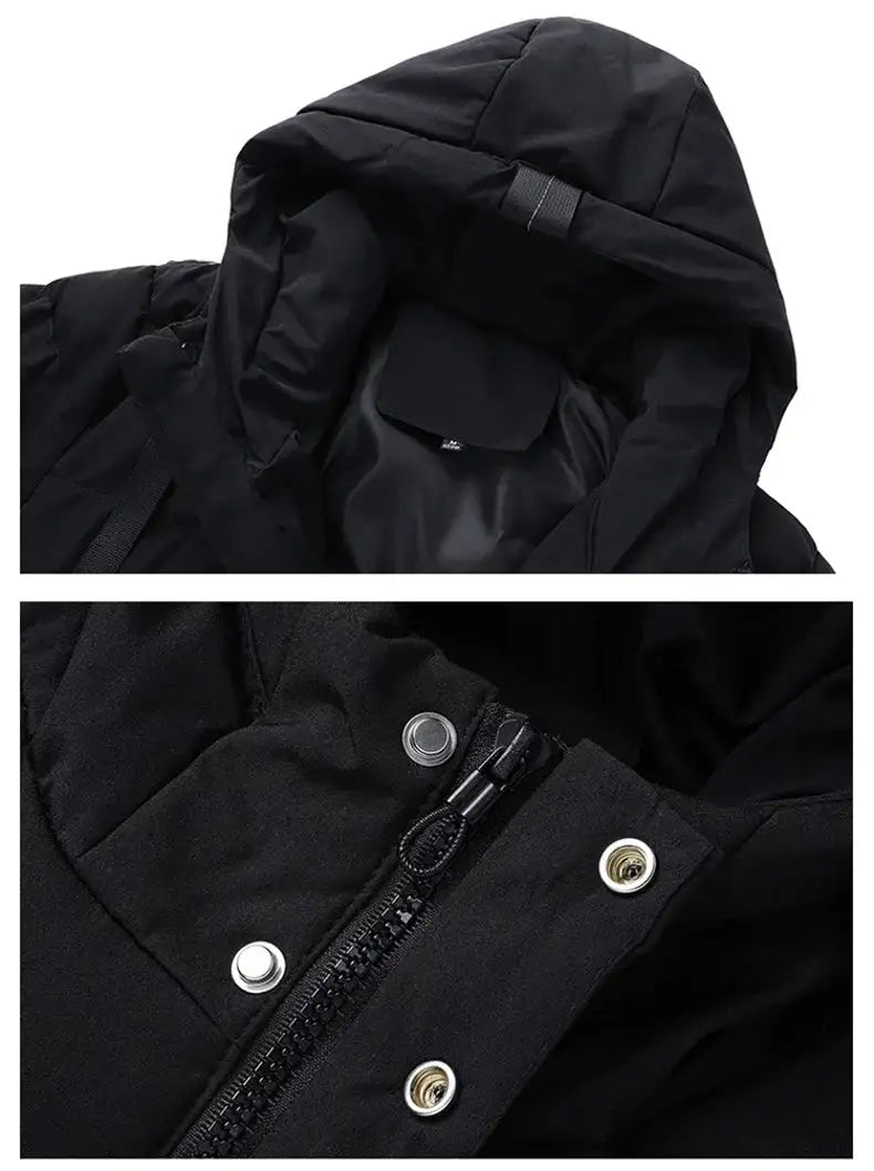 7xl Plus Size Padded Parkas Men Thick Warm Coats Solid Warm Cotton Long Coats Windbreaker Winter Outerwear 6xl Thermal Jacket - Lootquake