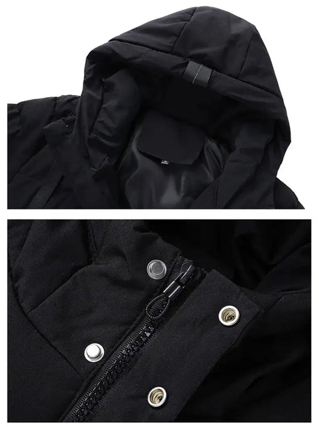 7xl Plus Size Padded Parkas Men Thick Warm Coats Solid Warm Cotton Long Coats Windbreaker Winter Outerwear 6xl Thermal Jacket - Lootquake