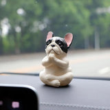 Sitting Figurine Meditation Dog Sculpture Sitting Pug Puppy Yoga Meditation Dog Ornaments Sculptures for Indoor Outdoor Garden