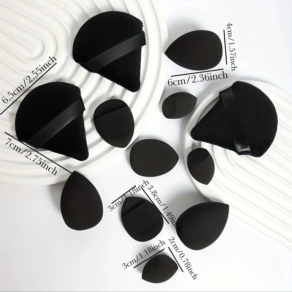 12 Piece All Purpose Makeup Sponge Set with Loose Powder Puffs Mini Air Cushion Puffs Beauty Eggs and Mini Beauty Sponges